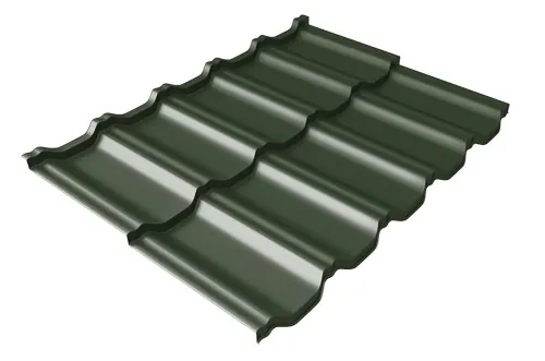 Металлочерепица модульная Квинта Uno Grand Line c 3D резом 0,5 GreenСoat Pural RR 11 темно-зеленый (RAL 6020 хромовая зелень) купить в Геленджике