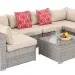 Диван-Трансформер AFINA модульный плетеный из иск. ротанга YR822BgB Grey/Beige купить в Геленджике
