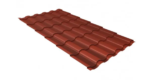 Металлочерепица кредо 0,5 Satin RAL 8004 терракота купить в Геленджике