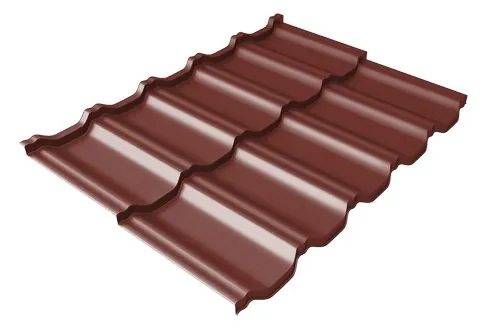 Металлочерепица модульная Квинта Uno Grand Line c 3D резом 0,5 Satin RAL 3009 оксидно-красный купить в Геленджике