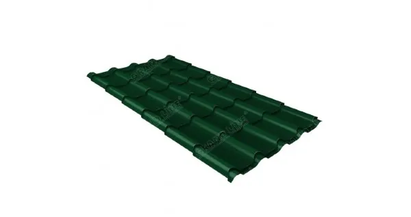 Металлочерепица камея 0,5 Satin RAL 6005 зеленый мох купить в Геленджике