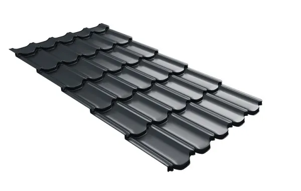 Металлочерепица квинта плюс с 3D резом 0,5 Satin RAL 7016 антрацитово-серый купить в Геленджике