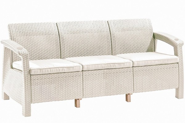 Трёхместный диван  Yalta Sofa 3 Seat белый купить в Геленджике