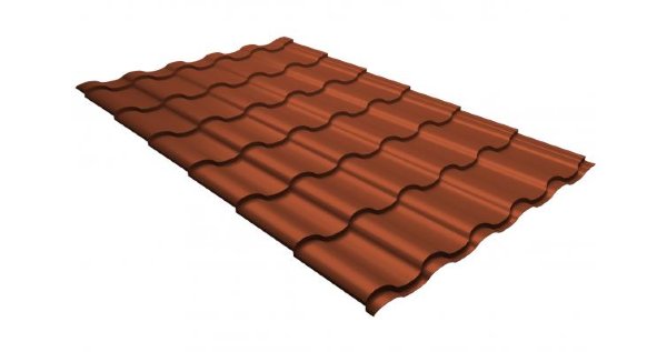 Металлочерепица кредо GL 0,5 GreenСoat Pural RR 750 кирпично-красный (RAL 8004 терракота) купить в Геленджике