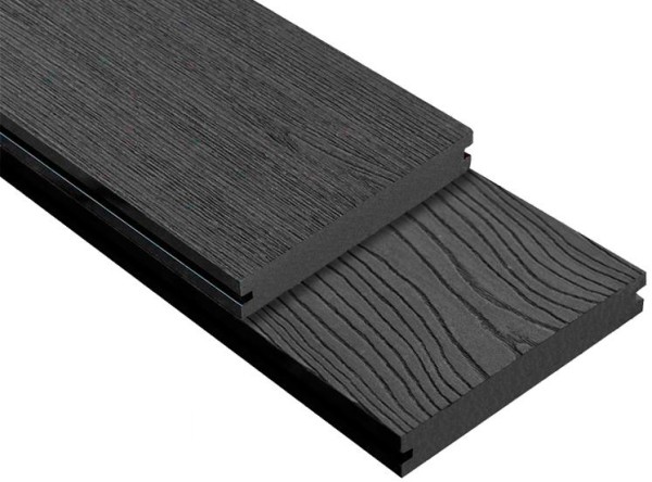 Террасная доска ДПК Outdoor 3D полнотелая STORM/OCEAN BLACK черная купить в Геленджике