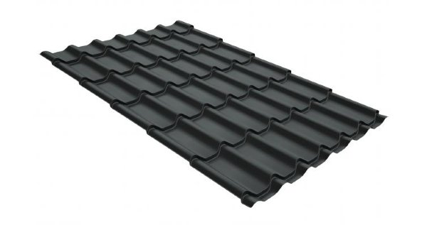 Металлочерепица классик GL 0,5 GreenCoat Pural Matt RR 23 темно-серый (RAL 7024 мокрый асфальт) купить в Геленджике