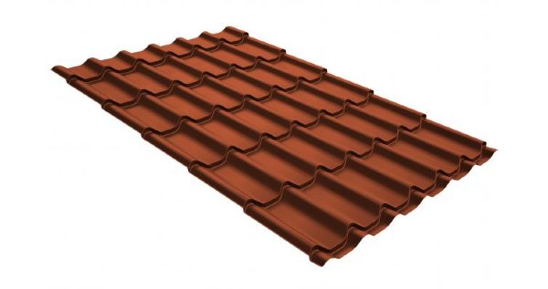 Металлочерепица классик GL 0,5 GreenCoat Pural RR 750 кирпично-красный (RAL 8004 терракота) купить в Геленджике