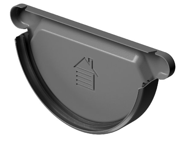 Заглушка желоба D125 Döcke STAL PREMIUM Графит, (RAL 7024) купить в Геленджике