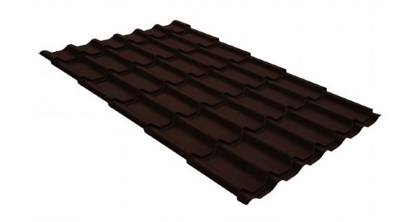 Металлочерепица классик GL 0,5 GreenCoat Pural RR 887 шоколадно-коричневый (RAL 8017 шоколад) купить в Геленджике