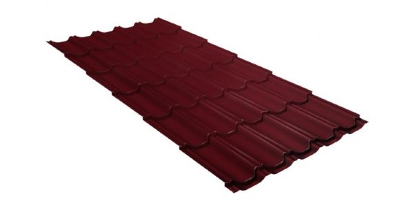 Металлочерепица квинта плюс GL 0,5 Satin RAL 3005 красное вино купить в Геленджике