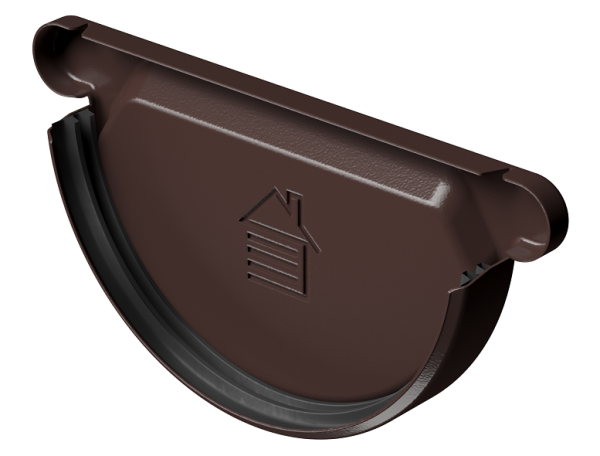 Заглушка желоба D125 Döcke STAL PREMIUM Шоколад, (RAL 8019) купить в Геленджике