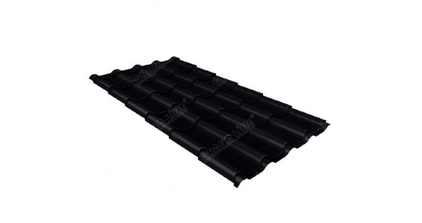 Металлочерепица камея 0,45 Drap RAL 9005 черный купить в Геленджике