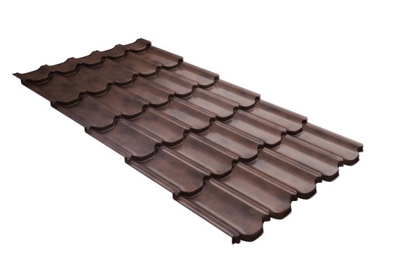 Металлочерепица квинта плюс с  3D резом 0,45 Safari Twincolor Brown купить в Геленджике