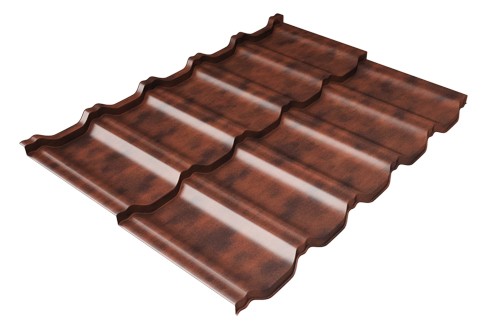 Металлочерепица модульная Квинта Uno Grand Line c 3D резом 0,45 Safari Twincolor Brown купить в Геленджике