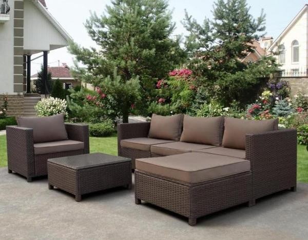 Комплект мебели AFINA плетеной из иск. ротанга YR821A Brown/Beige купить в Геленджике