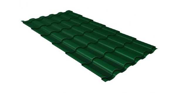 Металлочерепица кредо 0,5 Satin RAL 6005 зеленый мох купить в Геленджике