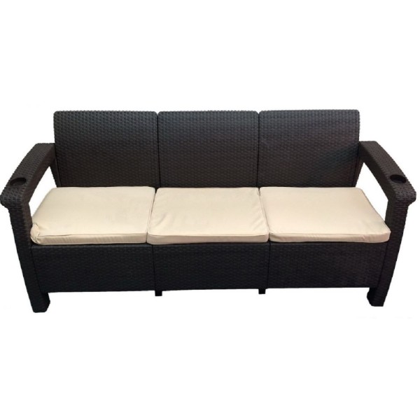 Трёхместный диван  Yalta Sofa 3 Seat венге купить в Геленджике