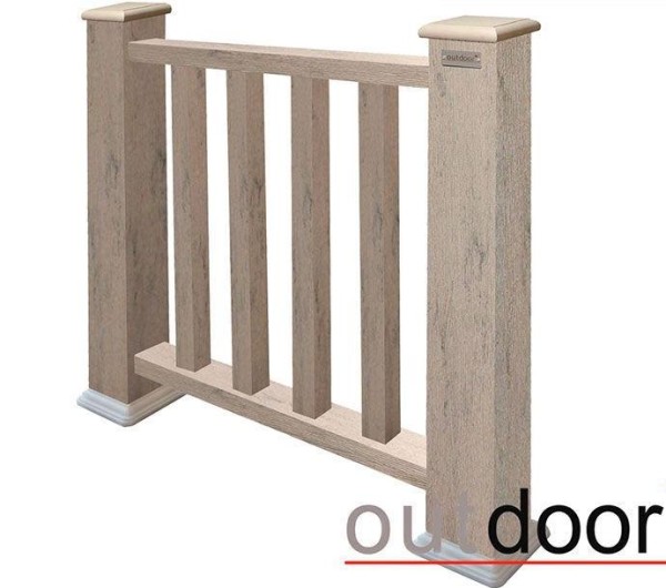 Ограждение из ДПК Outdoor Классик 3D STORM серый микс купить в Геленджике