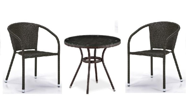 Комплект плетеной мебели AFINA из иск. ротанга Асоль-7 T282ANT/Y137C-W53 Brown 2Pcs купить в Геленджике