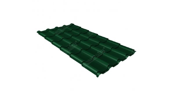 Металлочерепица камея 0,5 Satin RAL 6005 зеленый мох купить в Геленджике