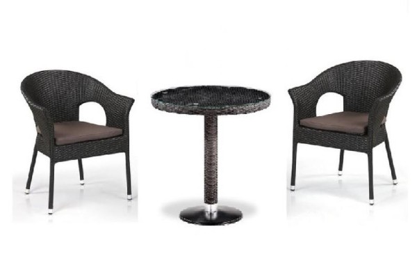 Комплект плетеной мебели AFINA из иск. ротанга T601/Y79A-W53 Brown 2Pcs купить в Геленджике