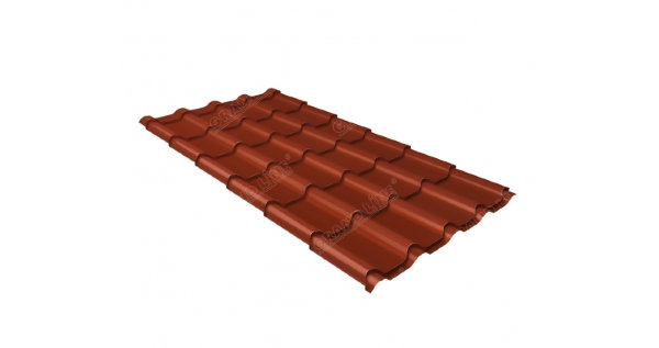 Металлочерепица камея 0,5 Satin RAL 8004 терракота купить в Геленджике