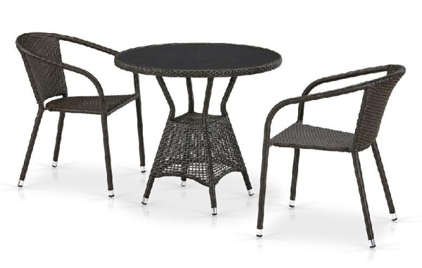 Комплект плетеной мебели AFINA из иск. ротанга T707ANS/Y137C-W53 Brown 2Pcs купить в Геленджике