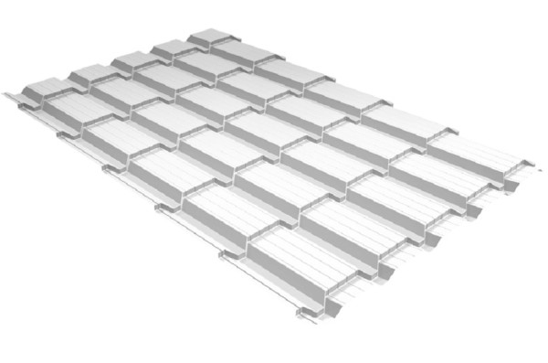 Металлочерепица GL квадро профи 0,5 Satin RAL 9003 сигнальный белый купить в Геленджике