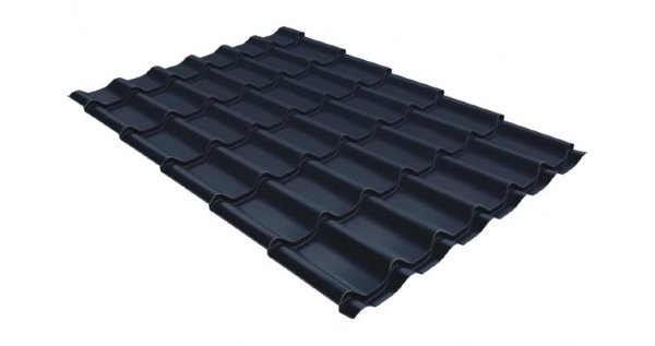 Металлочерепица классик 0,5 Satin RAL 7024 мокрый асфальт купить в Геленджике