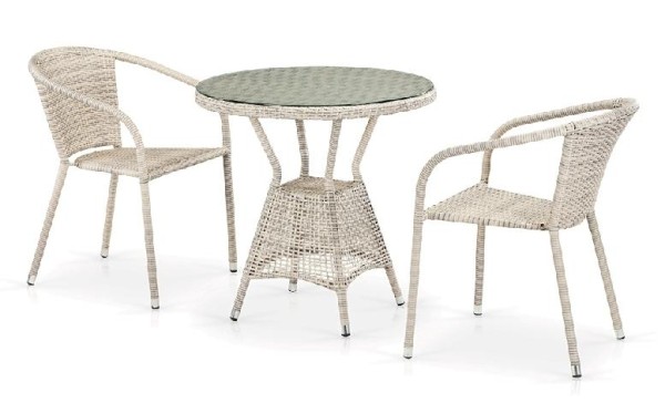 Комплект плетеной мебели AFINA из иск. ротанга T705ANT/Y137C-W85 Latte 2Pcs купить в Геленджике