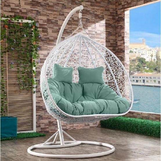 Кресло Подвесное из искусственного ротанга AFM-109A White/Green купить в Геленджике