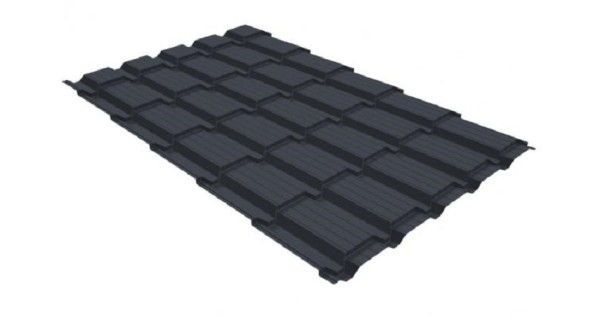 Металлочерепица GL квадро профи 0,5 GreenCoat Pural RR 23 темно-серый (RAL 7024) мокрый асфальт купить в Геленджике