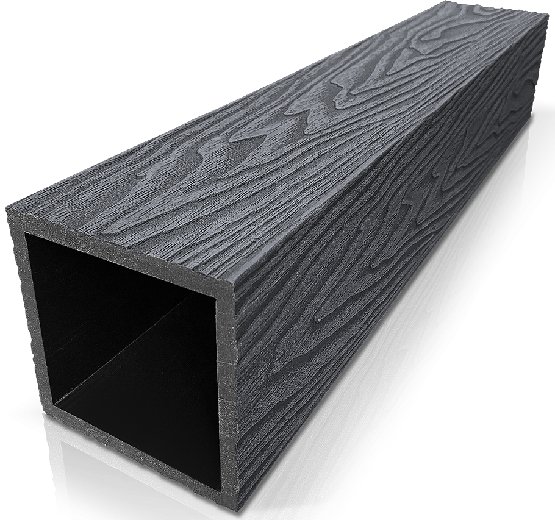 Столб ДПК 3D GardenParkett фактура дерева Графит купить в Геленджике