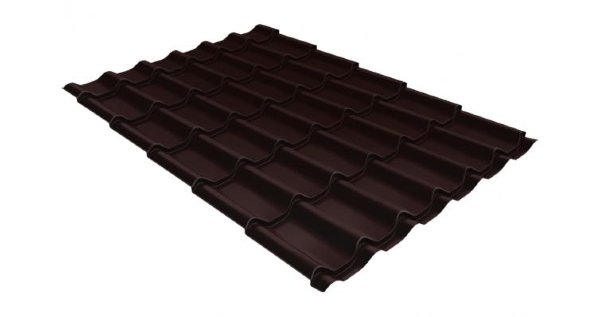 Металлочерепица классик GL 0,5 Velur20 RAL 8017 шоколад купить в Геленджике