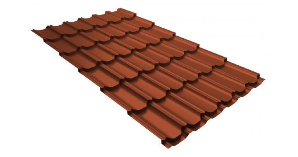 Металлочерепица квинта плюс 0,5 GreenCoat Pural RR 750 кирпично-красный (RAL 8004 терракота) купить в Геленджике